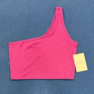 Fleo Pink One-Shoulder Tank Top